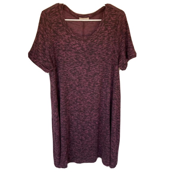 Gilli Dress Sz 1X Plus Shortsleeve Heathered Maroon Red Fall Autumn Womens Fall - Picture 1 of 8